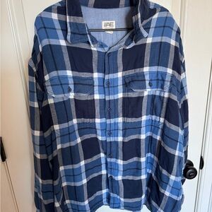 American Eagle Outfitters Men's Blue Plaid FlanneShirt
